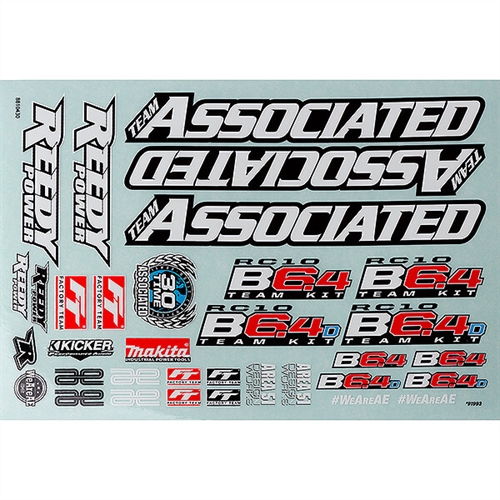 TEAM ASSOCIATED RC10B6.4 DECAL SHEET